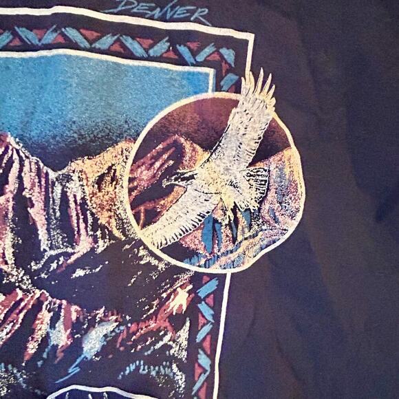 VINTAGE Single Stitch Denver Colorado Destination Elk Wolf Eagle USA Mens XL - Picture 7 of 10
